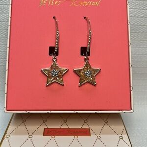 Betsey Johnson Goldtone Celestial Punk Star Hook Drop Earrings